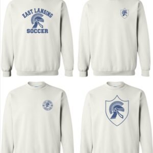 East Lansing Soccer Club | Adult White Crewneck