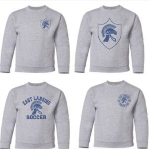 East Lansing Soccer Club | Youth Sport Grey Crewneck