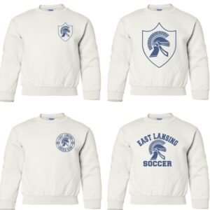 East Lansing Soccer Club | Youth White Crewneck